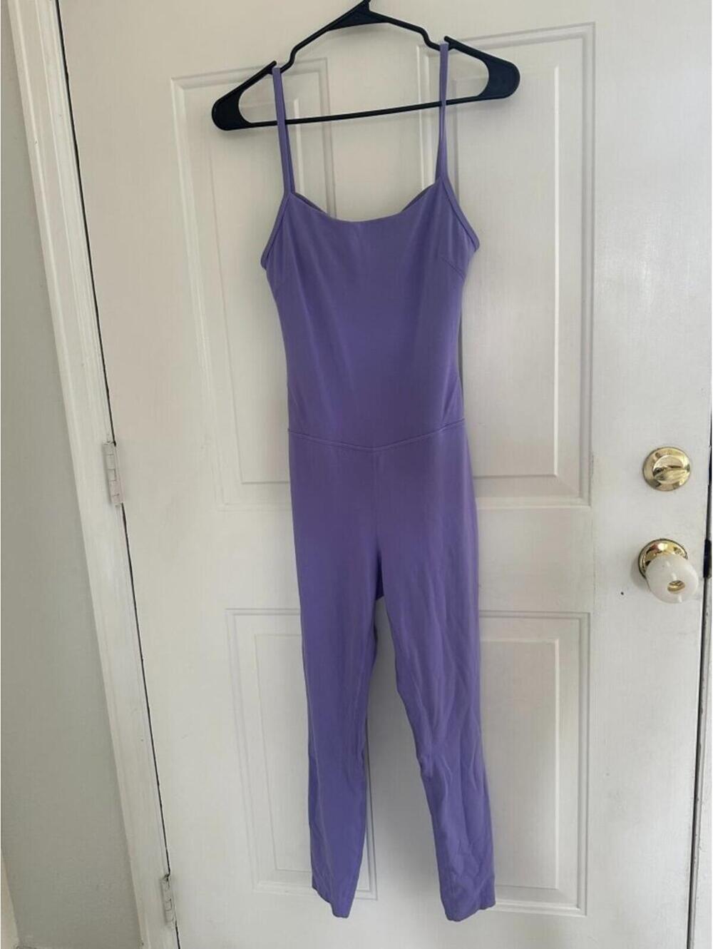 Lululemon Lavender Open Back Jumpsuit Unitard Size 8